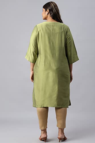 W For Woman Women'S Viscose Regular Kurta (22Auw17963G-218149_Olive Green_4Xl)