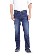 The Indian Garage Co Mens Slim Straight Fit Solid Mid-Rise Jeans