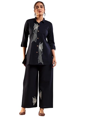Libas Womens Embroidered Cotton Blend Co-Ord Set For Women