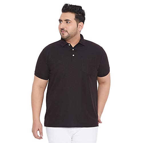 Bigbanana Plus Size MenS Regular Fit Polo Shirt (Bbsie-Black,Black,4Xl)