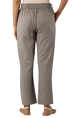 Digital Shopee Regular Fit Women S Pure Cotton Trousers Pants For Everyday Use, College Wear, Office, Casual Wear, Grey, Medium