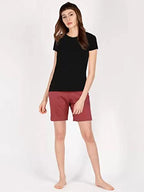 Lyra Pure Cotton Printed Night Shorts For Women