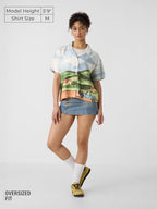 The Souled Store Peanuts: Snoopys Drive-in Women and Girls Short Sleeves Collared Neck Button Front Multicolour Printed Viscose