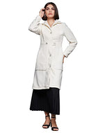 Miss Chase WomenS Off White Solid Shirt Collar Full Sleeves Polyester Winter Wear Jacket (Mcaw22Jkt03-48-114-06, Off White, Xl)
