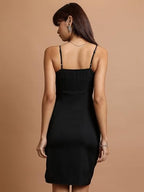 Ketch WomenS Polyester Blend Sheath Mini Dress (Khj6000633_Black