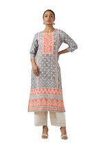 Soch Women'S Rayon Botanical Regular Kurta (Ews5Ku61209_Grey