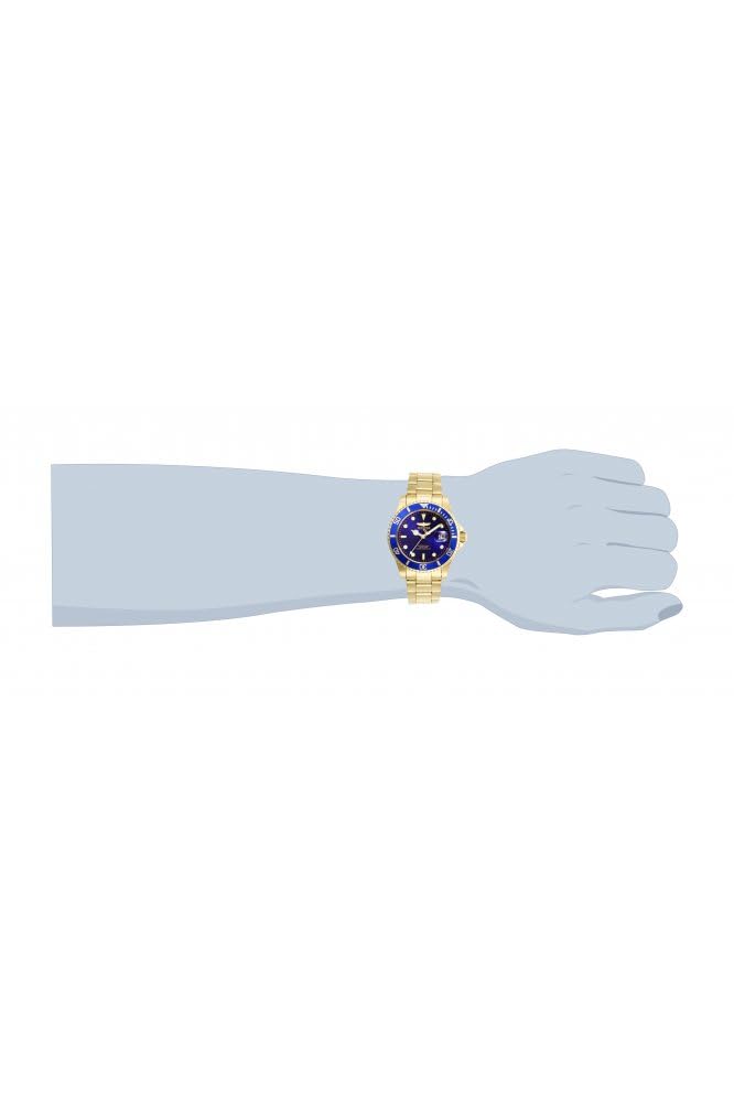 Invicta Men 's Pro Diver Quartz Watch with Stainless Steel Strap, Gold/Blue, 20 (Model: 26974)