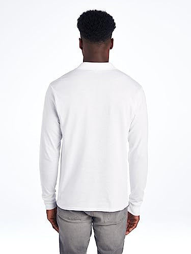 Jerzees Mens SpotShield Stain Resistant Polo Shirts (Short & Long, Long Sleeve-White, XX-Large