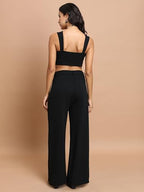 Ketch Cotton Blend Women Casual Fit Black Co-Ord Set Maxi Dress (Khce000100