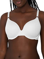 Fruit of the Loom Women's Smooth Cotton T-Shirt Bra-Ultra-Soft, Flexible, and Invisible Under Tees, White/Black