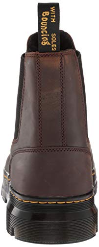 Dr. Martens Unisex Embury Chelsea Boot, Dark Brown Crazy Horse, 7 Women/6 Men