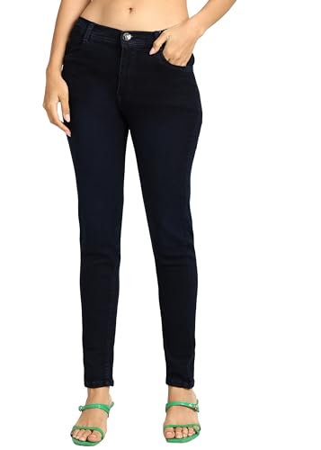 Nifty Womens Denim Stretchable Slim Fit High Waist Jeans (1393N_CBLU_34_Carbon_Blue_34)