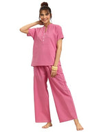 Libas Womens Solid Cotton Night Suit Set For Women