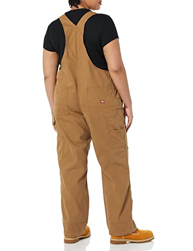 Dickies womens Bib Overalls, Rinsed Brown Duck, X-Small US