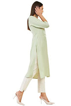 Soch Women Green Viscose Embroidered Kurta