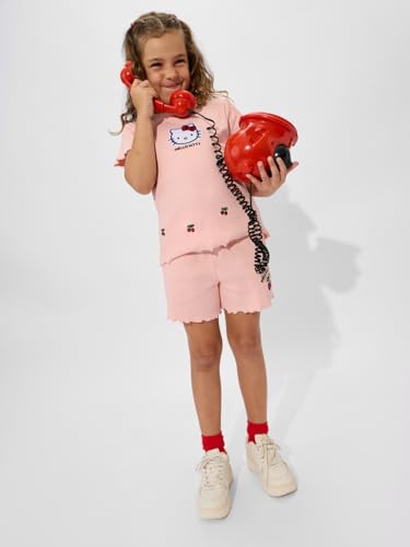 The Souled Store Official Hello Kitty Originals: Cheery Girls Elasticated Multicolor All Over Printed Cotton Shorts