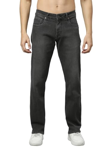 Thomas Scott Mens Mid Rise Clean Look Slim Fit Jeans (Tsj016_Dark Grey, 28)