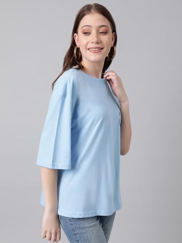 KOTTY Womens Cotton Blend Printed Oversized T-Shirts