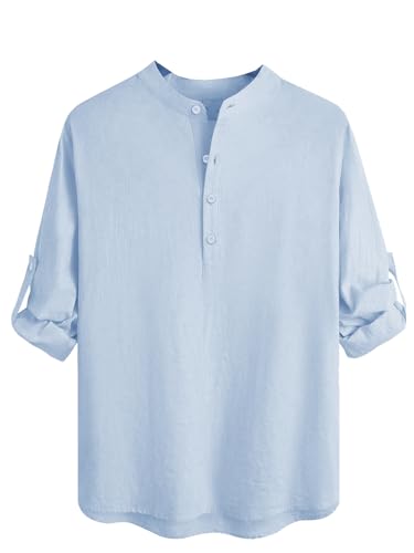 BE ACTIVE Mens Solid Linen Blend Short Kurta with Mandarin Collar || Short Kurta for Men Cotton || Stylish Short Kurta || Short