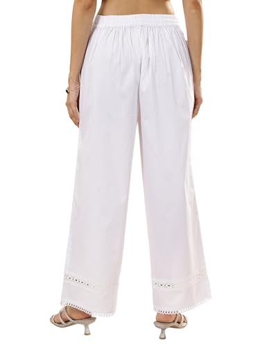 Libas WomenS Straight Fit Palazzos (Pl1669_White_M)