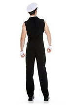 Music Legs 76616-BLACKL 5 Piece Gold Button Vest with Pants&#44; Hat&#44; Tie & Cuffs&#44; Black - Large