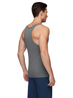 Xyxx MenS Super Combed Cotton Round Neck Ribbed Vest - High Moisture Absorbing Innerwear For Men With Anti-Microbial Silver Fin
