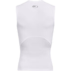 Under Armour Men's Armour HeatGear Compression Sleeveless T-Shirt , White (100)/Black, Small