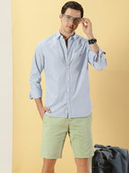 Thomas Scott Stripes Long Sleeve Casual Shirt with Spread Coller Shirts for Mens