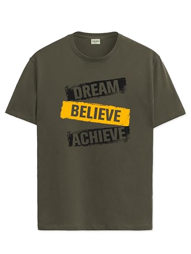 ADRO Tshirt for Men | Printed T Shirt for Men | 100% Cotton T-Shirt |Printed T Shirt | T-Shirts | RN24-DBA-OL-S Olive