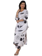 ANNI DESIGNER Womens Rayon Blend Straight Printed Kurta with Palazzo (ANAAR-BEIGE-FV_XXL_White_XX-Large)