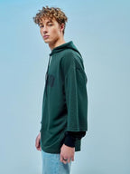 Bewakoof Mens Typography Oversized Fit Full Sleeve Cotton Hoodies Blue