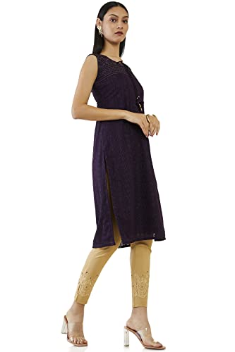 Soch Women Purple Georgette Embroidered Kurta