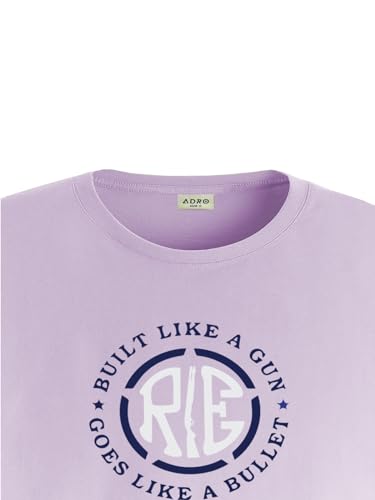 ADRO Men's Solid Regular Fit T-Shirt (RN24-BUL-PU_Purple