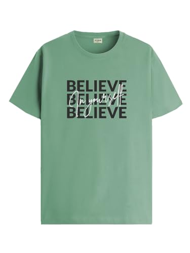 ADRO Men's Solid Regular Fit T-Shirt (RN24-INV-PT_Pista
