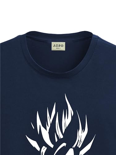 ADRO Tshirt for Men | Printed T Shirt for Men | 100% Cotton T-Shirt |Printed T Shirt | T-Shirts | RN24-GOK-NB-L Navy Blue