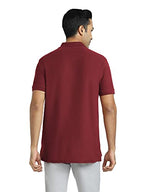 XYXX Mens Cotton Solid Relaxed Fit T-Shirt (XY_CR14_Polo Tshirt_1_Bold Burgundy