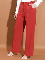 Ketch WomenS Regular Casual Pants (Khpn000008_Red