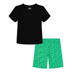 Under Armour UA PRINTED SHORT SET, BLACK/GREEN GEO, 4