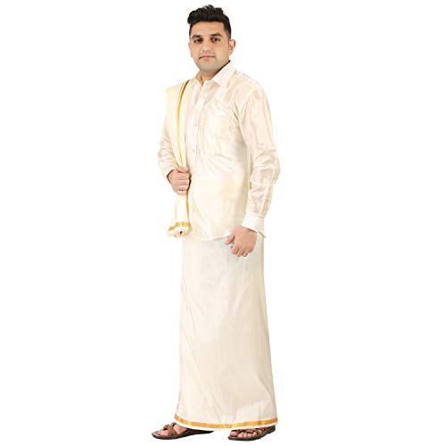 PRAKASAM COTTON Mens Silk Look Full Sleeve Regular Fit Shirt