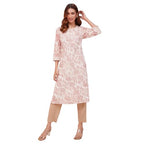 Fabindia WomenS Cotton Printed Regular Kurta (1035798Natural- Off White-Red