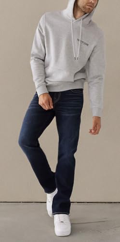 True Religion mens Ricky Straight Leg Jeans, Muddy Waters, 33W x 32L US