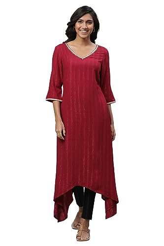 Maroon Embroidered Asymmetrical Kurta (Size: 2Xl)-24Aua14303-704168