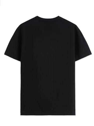 ADRO Mens Graphic Printed 100% Cotton T-Shirt - Regular Fit, Printed T-Shirts for Men (RN24-RAC-BL_Black_L)