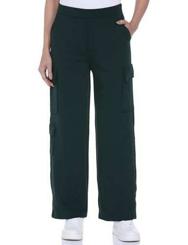 FYLTR Womens Relaxed Casual Mid Rise Pants (FYLAW24WP-502_Olive Dew