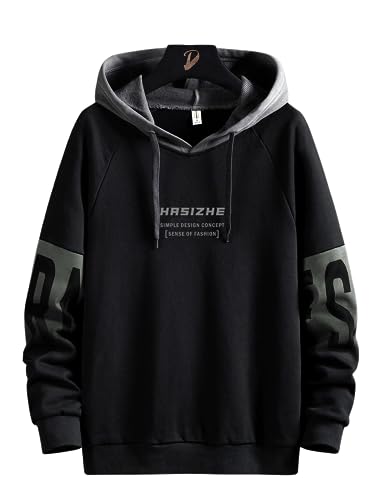 Lymio Womens Hoodies || Sweatshirt for Women || Unisex Hoodie (H-18-19) (XL, Black)