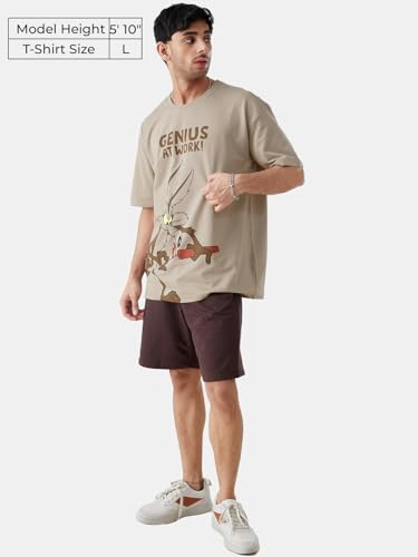 The Souled Store|Official Looney Tunes: Magic Mushroom Mens And Boys Oversized T-Shirts|Half Sleeve|Loose Fit Graphic Printed| 8