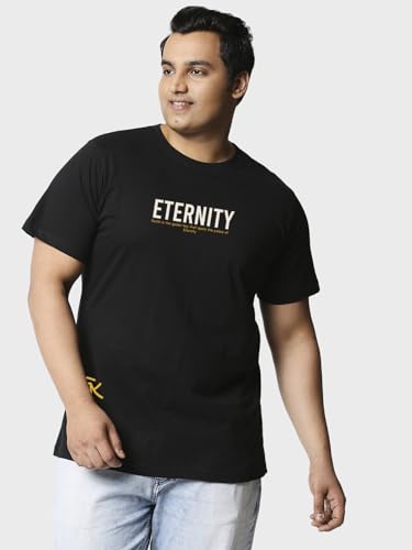 Bewakoof MenS Graphic Printed Regular Fit Plus Size T-Shirt_625677_Black_5Xl