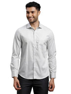Turtle Men 100% Cotton Slim Fit Full Sleeve Grey Formal Shirt