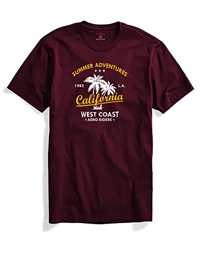 ADRO Summer Adventures California Mens Printed T-Shirt (RNR-M-CLL-MR_Maroon_M)