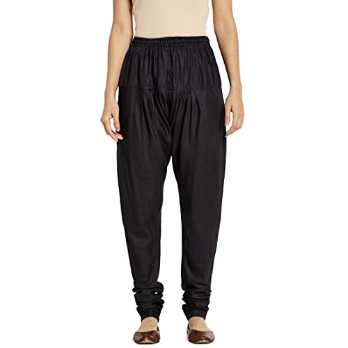 Fabindia Women Blend Drawstring Churidar Viscose_L Black